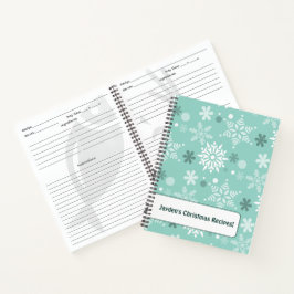 Winterschneeflocke Türkis-Blaue Lieblingsrezeptur Notizbuch