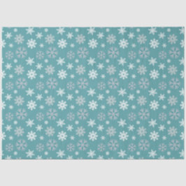 Winterschneeflocken Aquamarines blaues Muster Seidenpapier