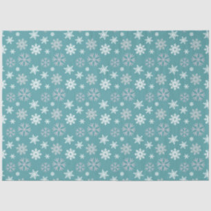 Winterschneeflocken Aquamarines blaues Muster Seidenpapier