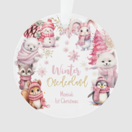 Winterschneeflocken auf dem Lande zuerst Weihnacht Ornament