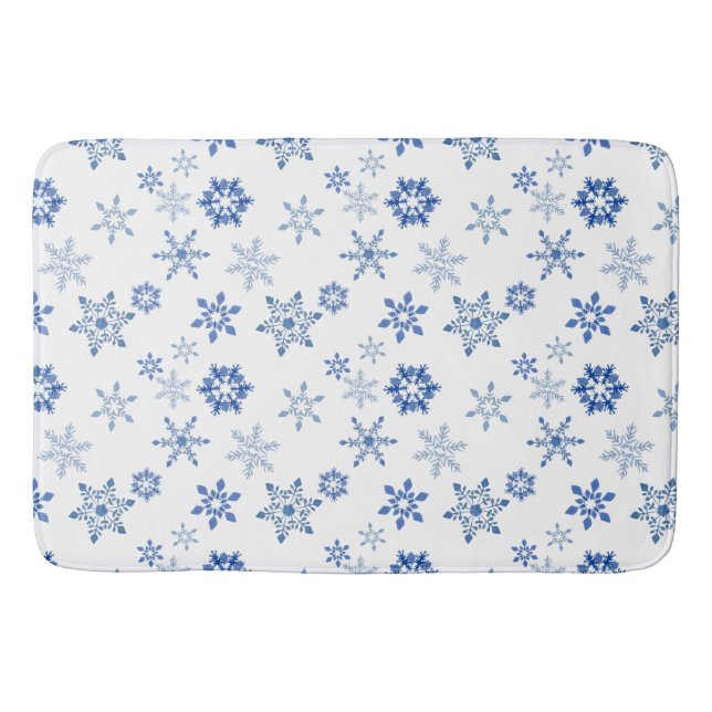 Winterschneeflocken Badematte (Vorderseite)