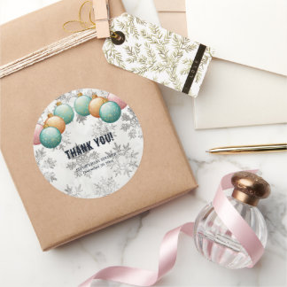 Winterschneeflocken Balls Ornaments Kinderdusche Runder Aufkleber