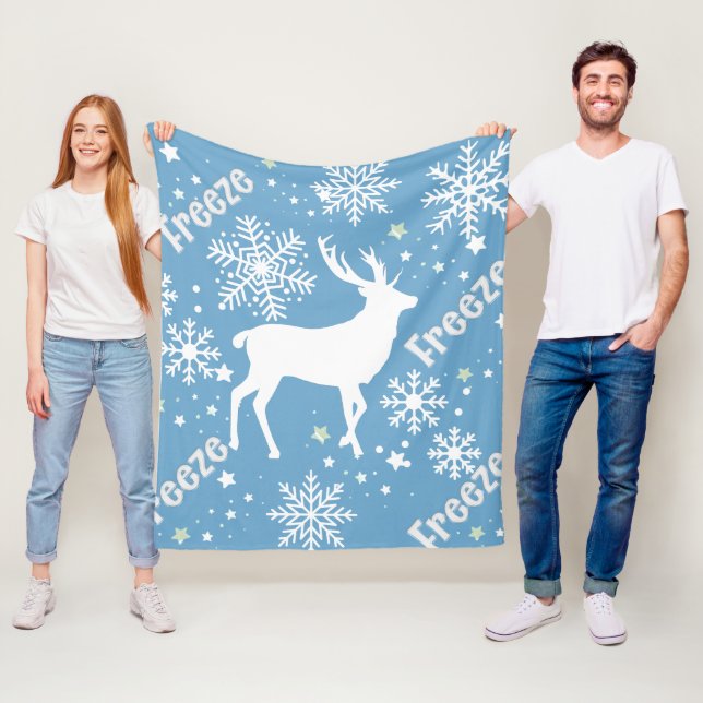 Winterschneeflocken blau fleecedecke (Beispiel)