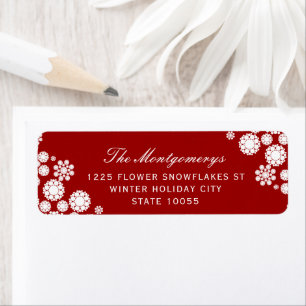 Winterschneeflocken Blume Weihnachtsadresse Labels