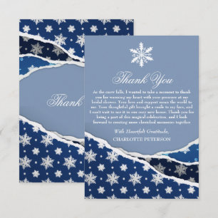 Winterschneeflocken Brautparty Dankeskarte