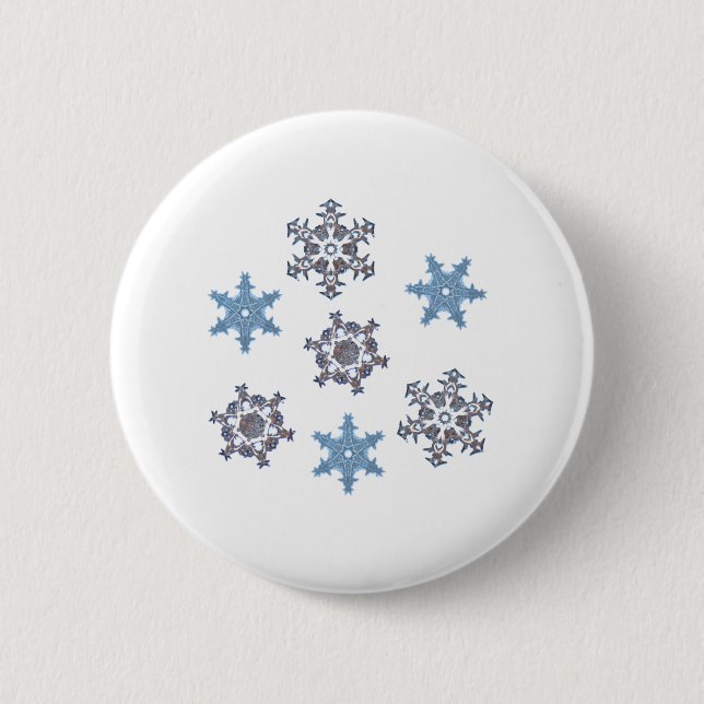 Winterschneeflocken Button (Vorderseite)