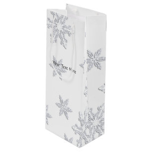Winterschneeflocken Elegant Weiß Geschenktüte Für Weinflaschen