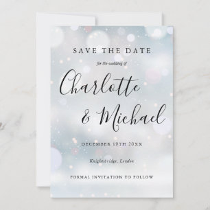 Winterschneeflocken Elegantes Skript Save the Date