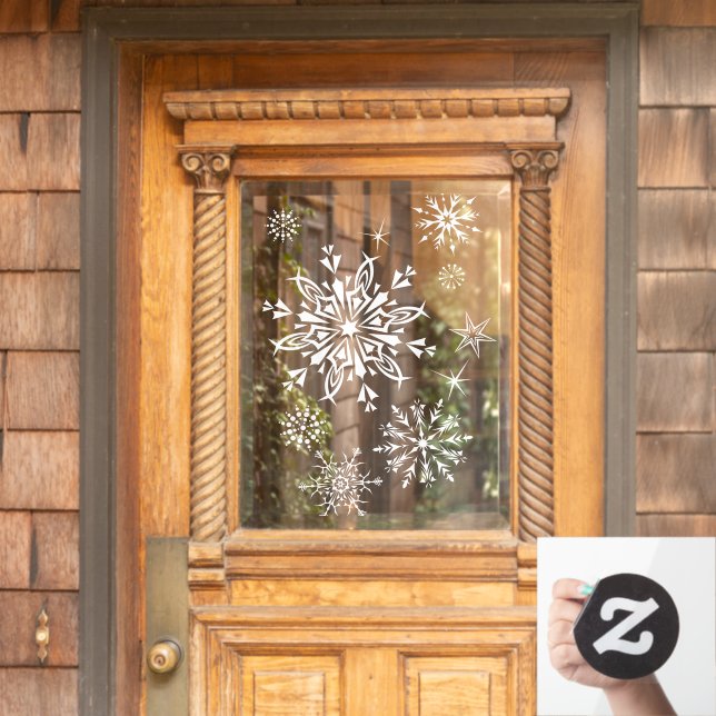 Winterschneeflocken Fensterheber Fensteraufkleber (Haustür)