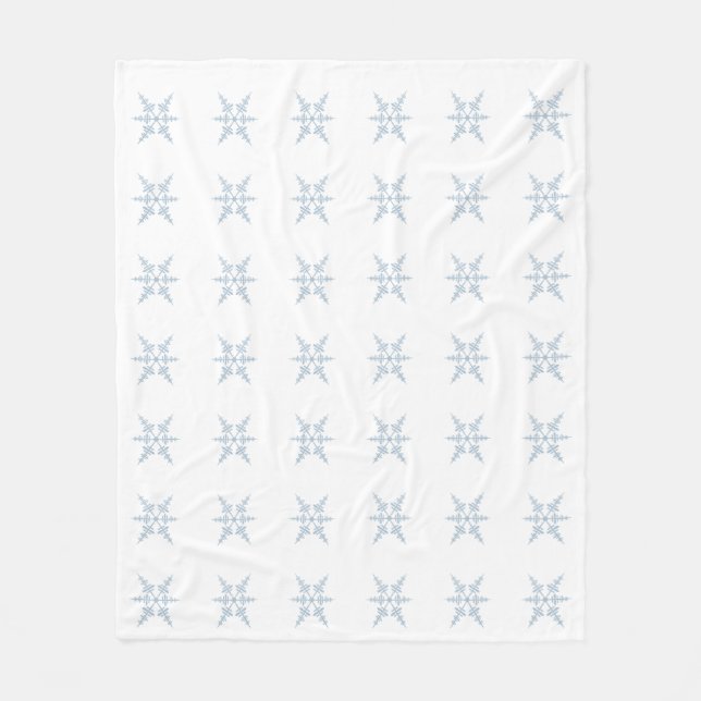 Winterschneeflocken Fleecedecke (Vorderseite)