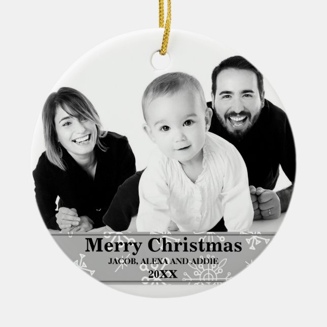 Winterschneeflocken Foto Weihnachtsschmuck (Vorne)