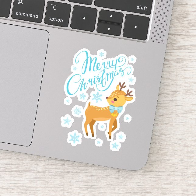 Winterschneeflocken Frohe Weihnachtsferien | Urlau Aufkleber (Detail)