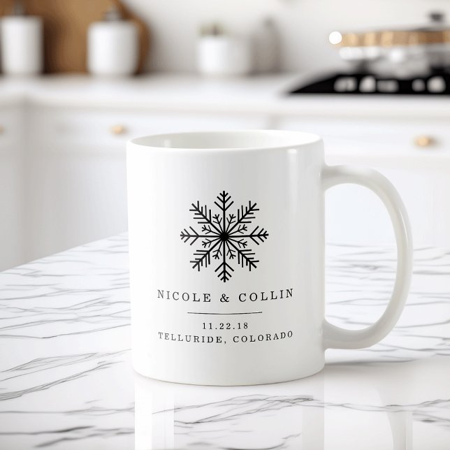 Winterschneeflocken-Gastgeschenk Hochzeit Tasse (Von Creator hochgeladen)