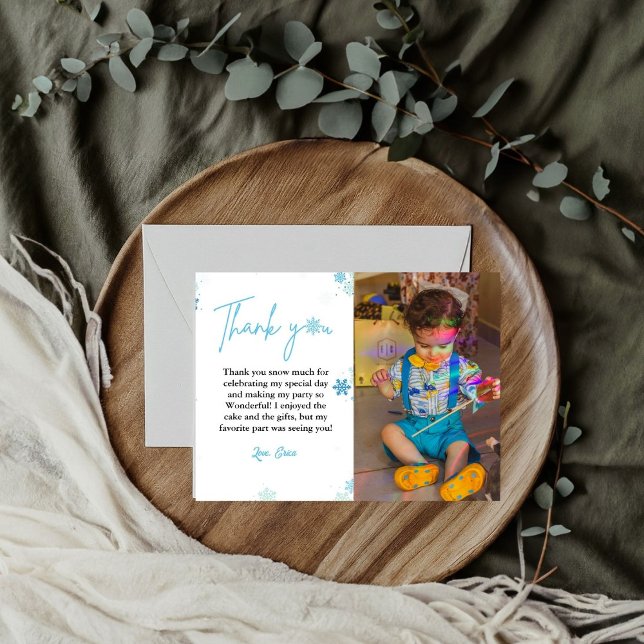 Winterschneeflocken Geburtstags-Foto Danke Karte (Von Creator hochgeladen)