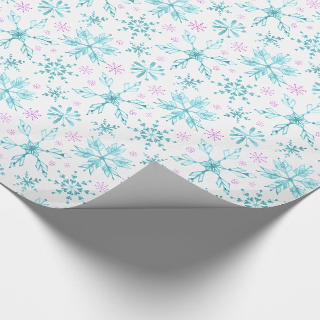 Winterschneeflocken Geschenkpapier (Ecke)