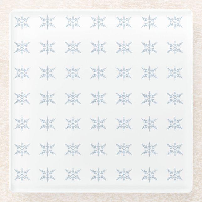 Winterschneeflocken Glasuntersetzer (Vorderseite)