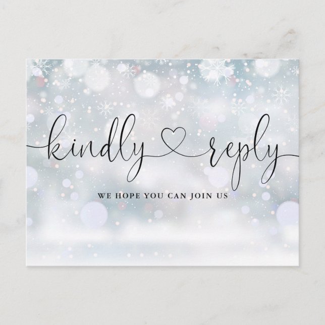 Winterschneeflocken Herzensskriptaufruf UAWG Einladungspostkarte (Vorderseite)