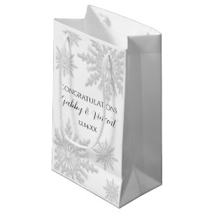 Winterschneeflocken Hochzeitsgratulation Kleine Geschenktüte