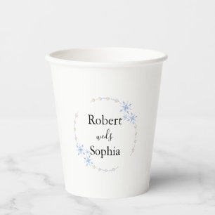 Winterschneeflocken Hochzeitspapier Pappbecher