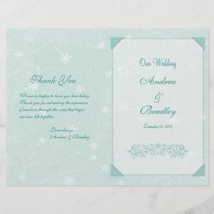 Winterschneeflocken-Hochzeitsprogramm
