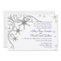 Winterschneeflocken im Bling Swirl Hochzeitskarte