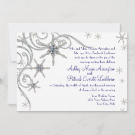 Winterschneeflocken im Bling Swirl Hochzeitskarte Einladung
