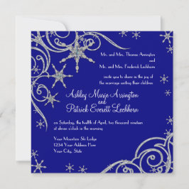 Winterschneeflocken im Bling Swirl Hochzeitskarte Einladung