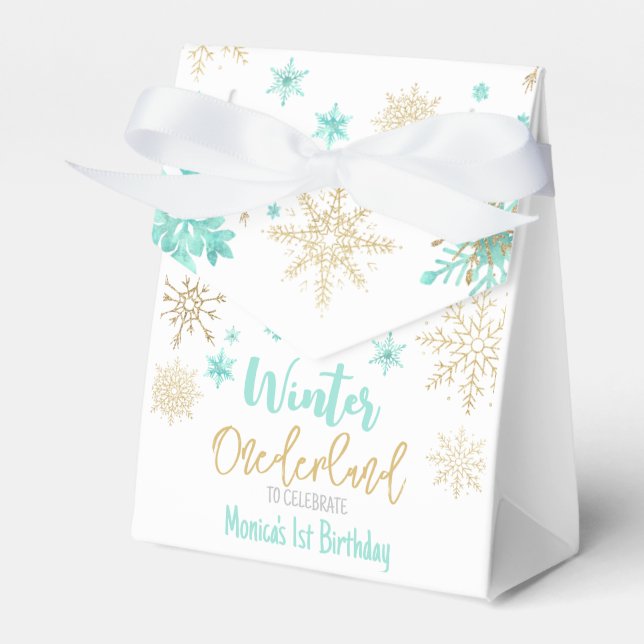 Winterschneeflocken im Glitzer der Nationalstaaten Geschenkschachtel (Vorderseite)