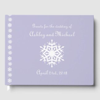 Winterschneeflocken im Lavendel Gästebuch