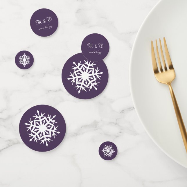 Winterschneeflocken im Lila Confetti Konfetti (Gruppe)
