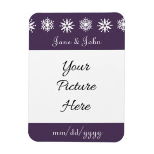Winterschneeflocken im Lila Rett-the-Date-Magnet Magnet