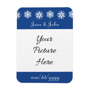 Winterschneeflocken in Blue Rett-the-Date Magnet