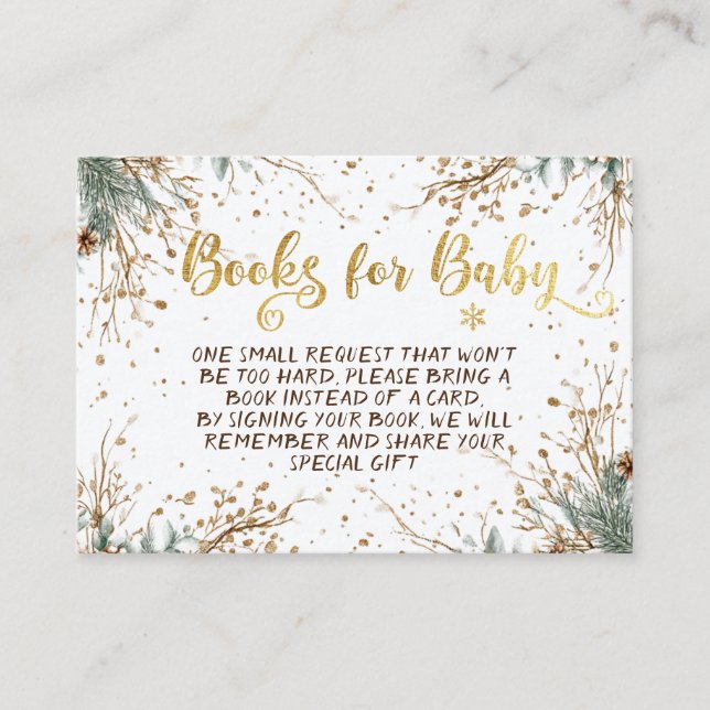 Winterschneeflocken Kinderduschbücher für Kinder Begleitkarte (Vorderseite)