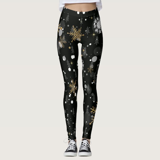 Winterschneeflocken Leggings (Vorderseite)