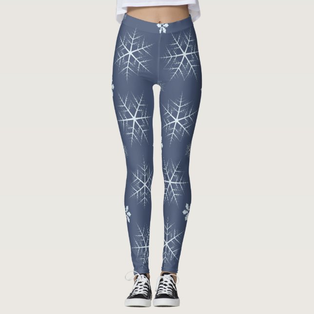 Winterschneeflocken Leggings (Vorderseite)