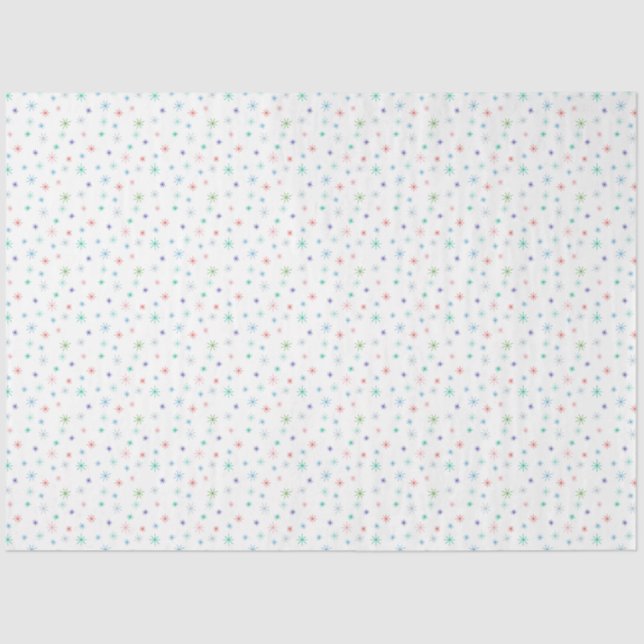 Winterschneeflocken Multicolor Retro Inspiriert Seidenpapier (Vorderseite)