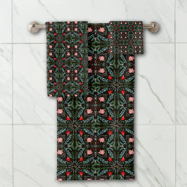 Winterschneeflocken, Poinsettias, Kardinal Badhandtuch Set