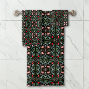 Winterschneeflocken, Poinsettias, Kardinal Badhandtuch Set