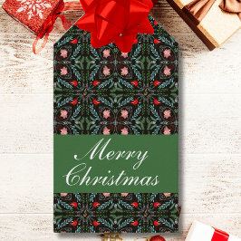 Winterschneeflocken, Poinsettias, Kardinal Geschenkanhänger