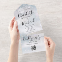 Winterschneeflocken QR-Code Hochzeit