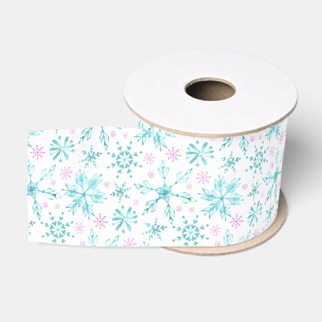 Winterschneeflocken Ripsband (Spule)