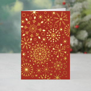 Winterschneeflocken Rot und Gold