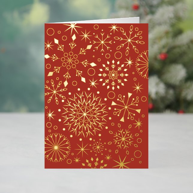 Winterschneeflocken Rot und Gold (Feiertag In Situ)