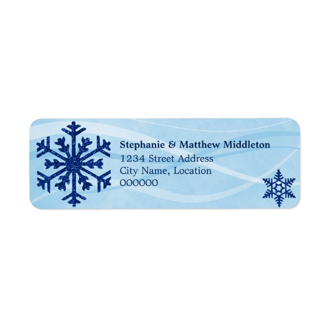 Winterschneeflocken Rücksendeadressen-Aufkleber (Vorne)
