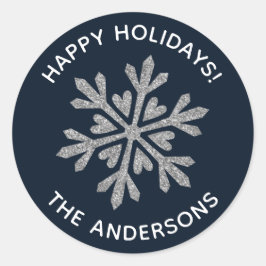 Winterschneeflocken Runder Aufkleber