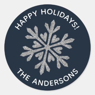 Winterschneeflocken Runder Aufkleber