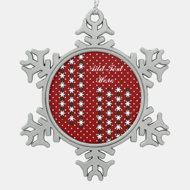 Winterschneeflocken Schneeflocken Zinn-Ornament (Vorderseite)