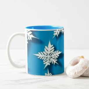 Winterschneeflocken-Tasse   Gemütliche Weihnachts- Zweifarbige Tasse