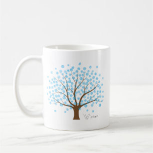 Winterschneeflocken Tasse Kaffee