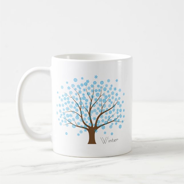 Winterschneeflocken Tasse Kaffee (Links)